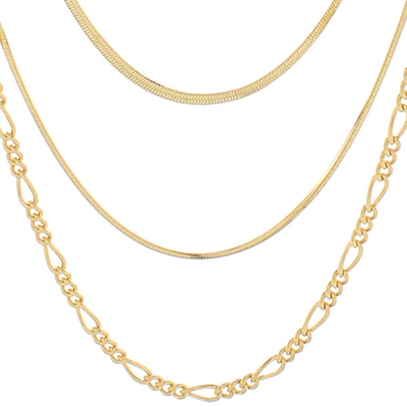 Snake Chain Triple Layer Necklace - Picture 1 of 3